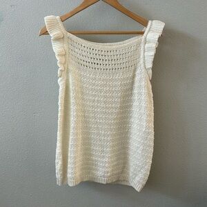 Ruffled crochet sweater tank
